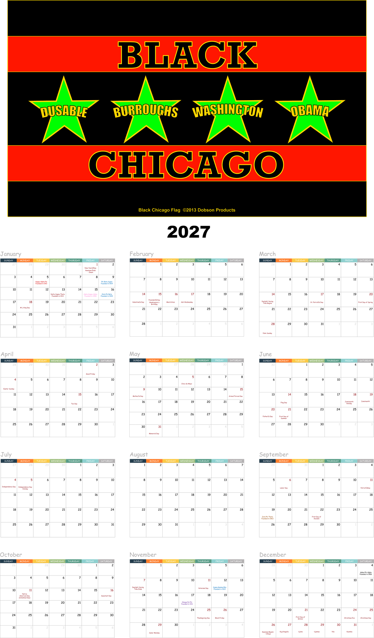 Black Chicago Flag