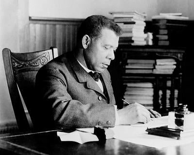 Booker T. Washington at Desk Tuskegee Institute c. 1890-1910 | McMahan