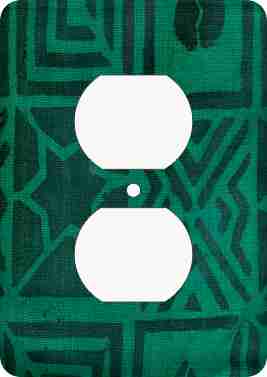 Mud Cloth Green — African Print Light Switch & Outlet Covers