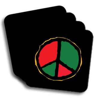 Peace Sign, Red, Black & Green