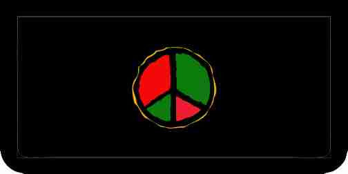 Peace Sign, Red, Black & Green
