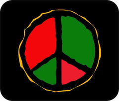 Peace Sign, Red, Black & Green