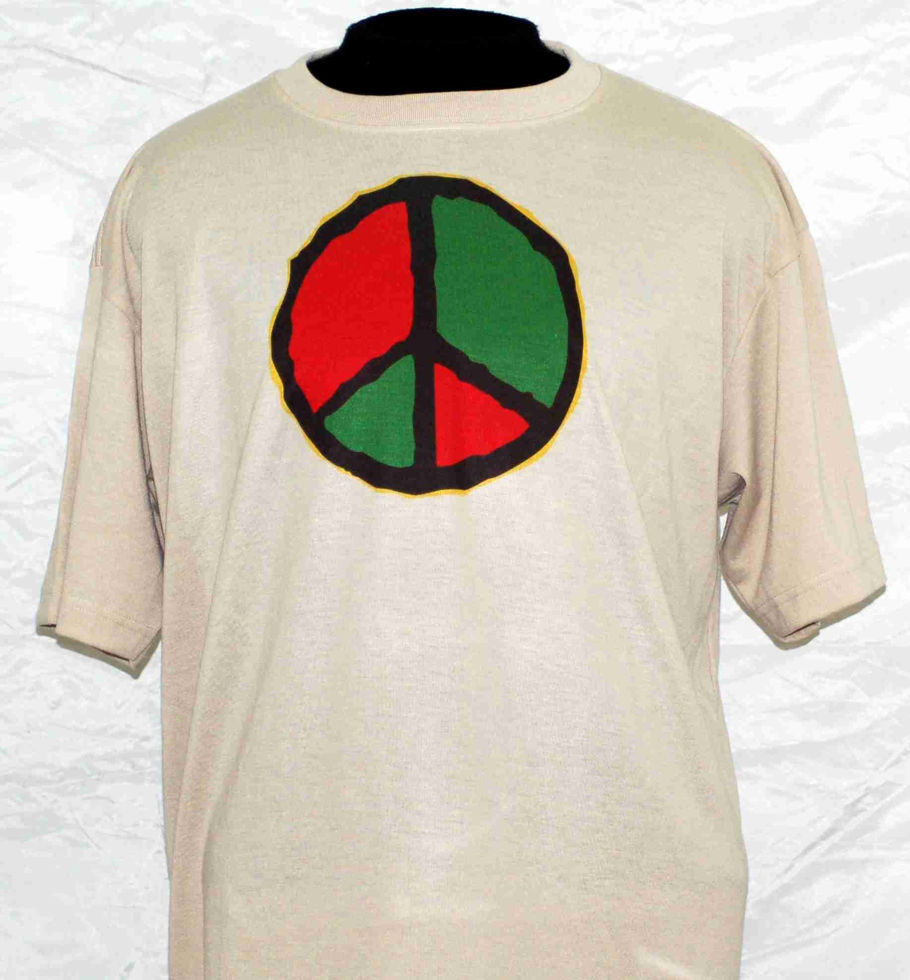 Peace Sign, Red, Black & Green